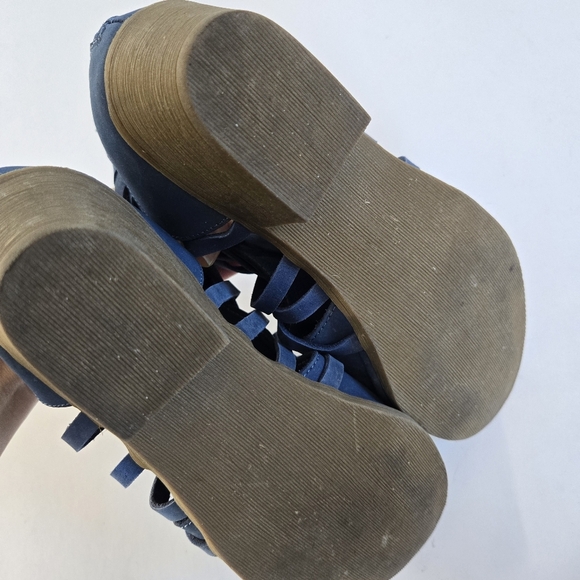 Walk with me by Coldwater Creek leather strappy blue booties sz 7 - Picture 5 of 8